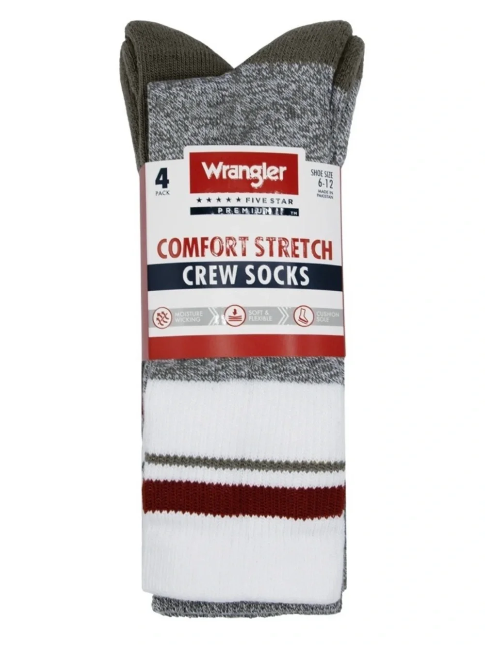Wrangler Men's Cozy Cabin Socks ,4 Pack Shoe Size 6-12